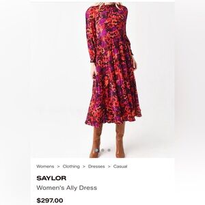SAYLOR Ally Dress floral midi SZ XS